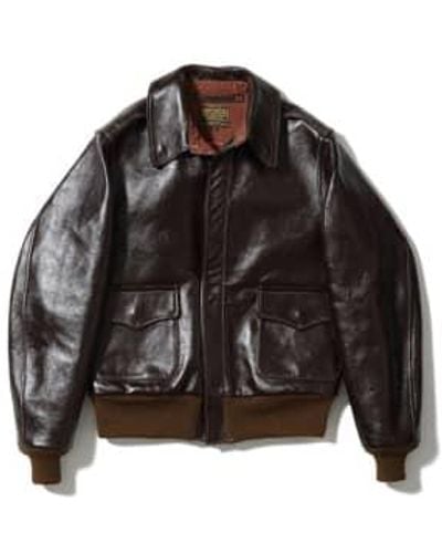 Buzz Rickson's Buzz Ricksons A 2 Leather Rough Wear Jacket - Nero