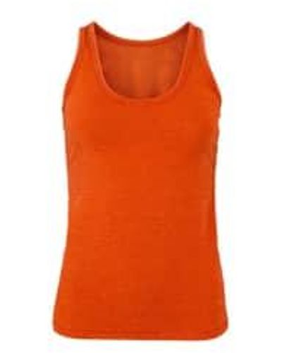 Black Colour Colour Lurex Vest Orange - Arancione