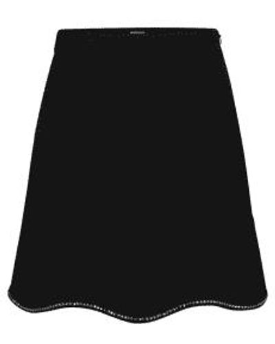 BOSS Varewa Gem Scallop Hem Mini Skirt Size 8 Col - Nero