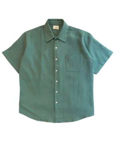 La Paz Roque Short Sleeves Seerksuker Shirt Bay - Verde