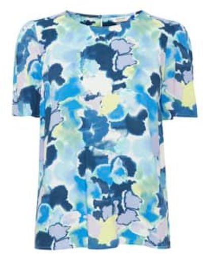 B.Young Byoung Mjoella Oneck Blouse 2 In Angel Watercolor Mix - Blu
