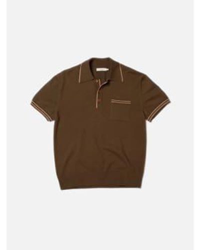 Nudie Jeans Polo frippe - Marron