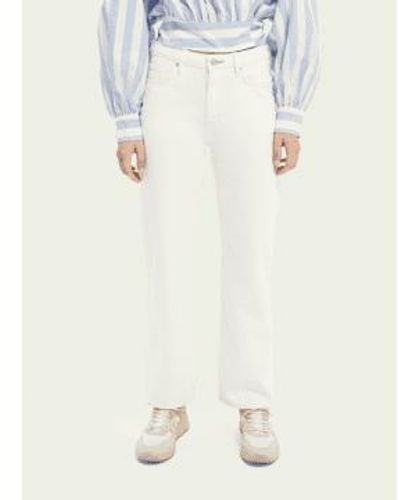 Scotch & Soda Summer Tailored Straight Fit Cotton Jeans - White