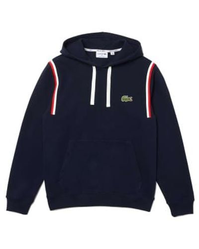 Lacoste Made In France Organic Cotton Fleece Hoodie Navy Blue