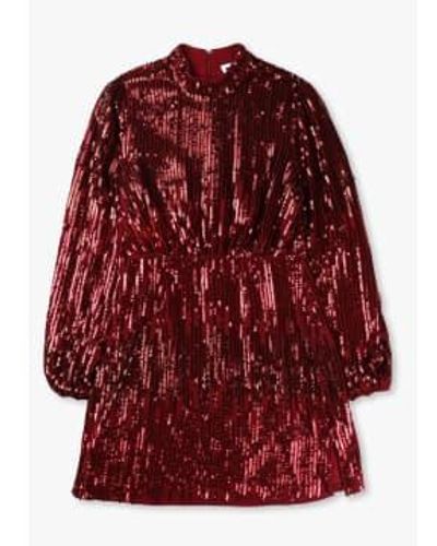 RIXO London Rx Samantha Sequinned Mini Dress 8 - Red