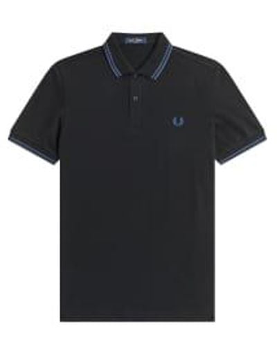 Fred Perry Slim fit twin tipped polo / midnight blue / midnight blue - Negro