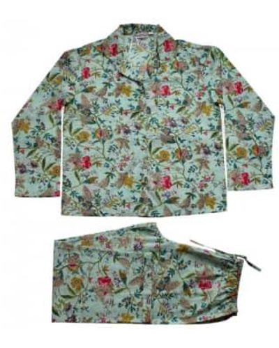 Powell Craft Pyjamas en coton à imprimé floral femme menthe - Vert