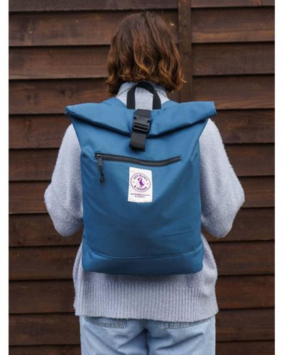 dickpearce.com Dick Pearce Recycled Roll Top Backpack - Blue