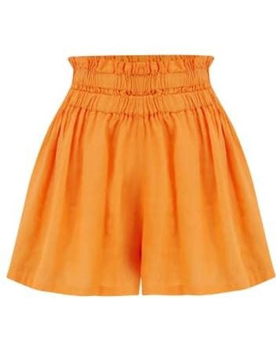 120% Lino 120 Short In Mandarin - Arancione