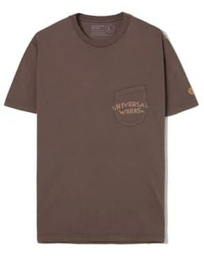 Universal Works T-shirt à poche imprimé raisins secs - Marron
