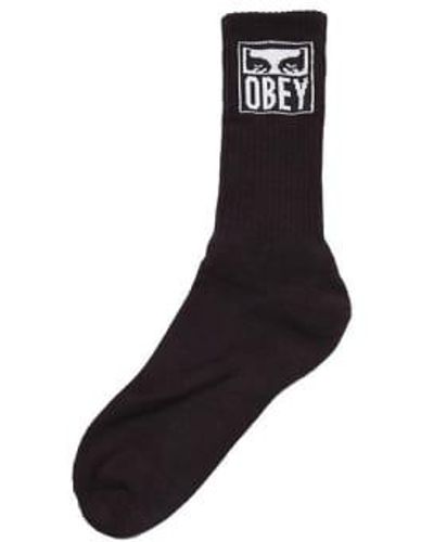 Obey Ojos icono calcetines ii negro