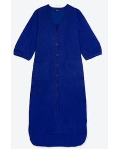 Lowie Viscose en lin viscose blue à travers la robe - Bleu