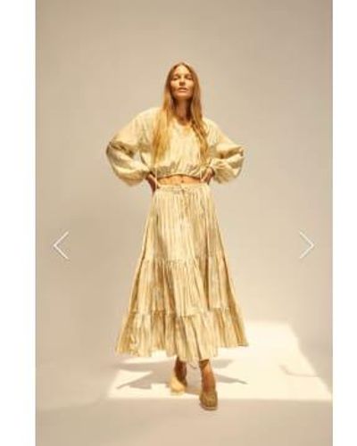 Natalie Martin Sierra Skirt Xs / Sunflower Stripe Print Agave - Natural