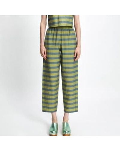 Rita Row Kronk Striped Straight Trousers / Grey Xs - Green
