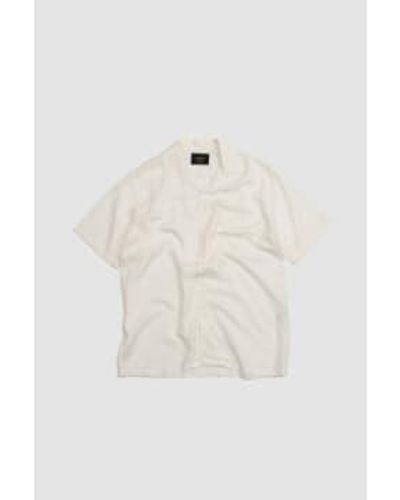 Portuguese Flannel Modal Jacquard Palm Tree Shirt - Bianco