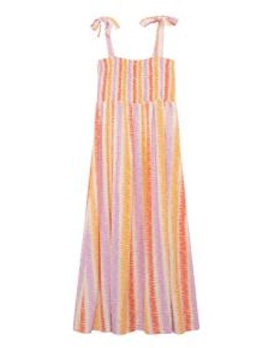 Compañía Fantástica Striped Long Dress In Stripes From - Rosa