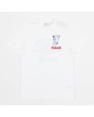 Farah Wake Graphic T Shirt In - Bianco