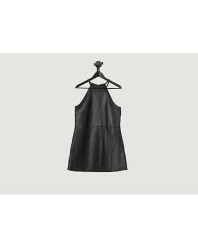 DEADWOOD Kimi Leather Sleeveless Short Dress - Blu