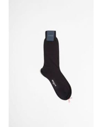 Bresciani Blend Short Socks Bluerosso - Nero