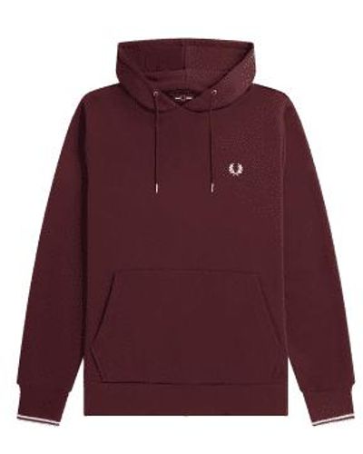 Fred Perry Tipps mit kapuze -sweatshirt dunkelrot - Lila