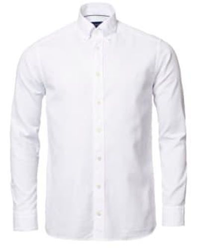 Eton Shirt contemporary fit royal oxford avec col boutonné - Blanc
