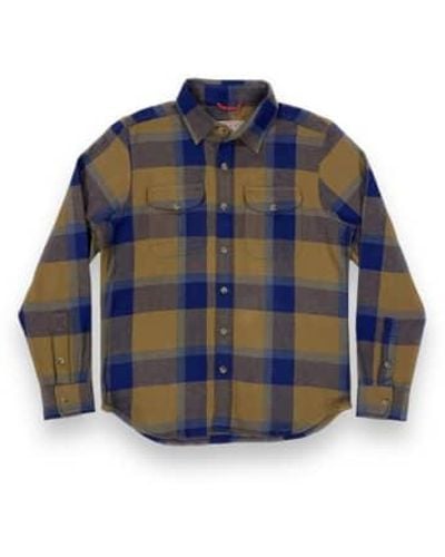 Iron & Resin Conejo Flannel Shirt M - Blue