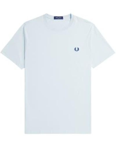 Fred Perry Crew Neck Tee Light Ice S - Blue