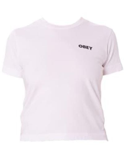 Obey Visual studios t-shirt blanc - Violet
