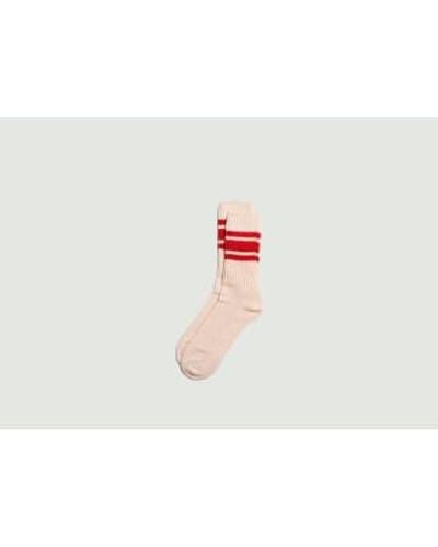 Nudie Jeans Chaussettes sportives vintage - Rouge