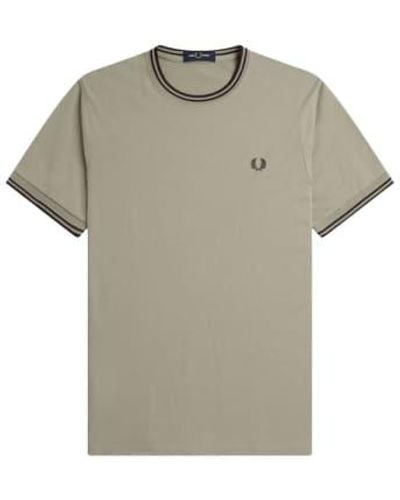 Fred Perry Twin Tipped T Shirt Warm Brick - Grigio