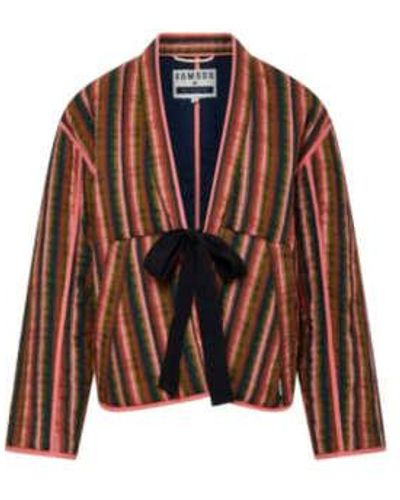 Komodo Stripe ver la chaqueta tejido - Marrón