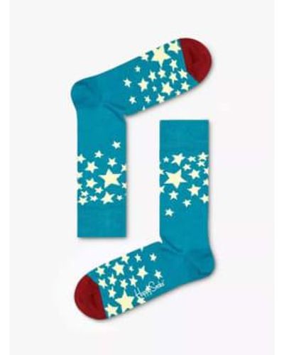 Happy Socks Chaussettes en étoiles bleues