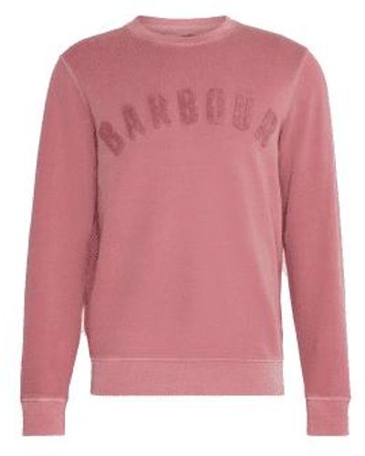 Barbour Washed Prep Logo Sweatshirt Faded Xl - Pink