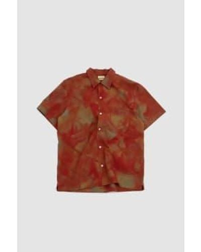 De Bonne Facture Camp Collar Shirt Sunrise - Rosso