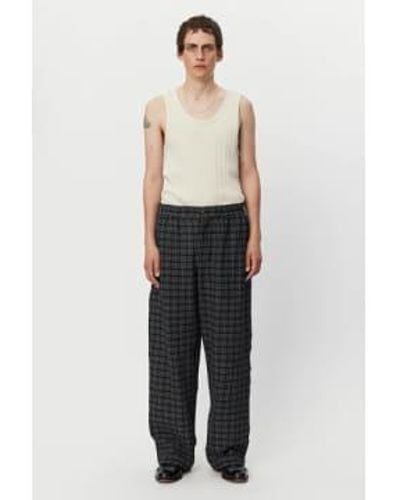 mfpen Easy Trousers Check - Bianco