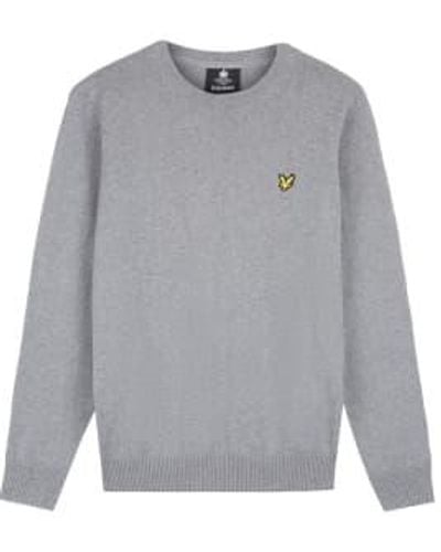 Lyle & Scott Cotton Merino Crew Neck Sweater Mid Marl - Gray