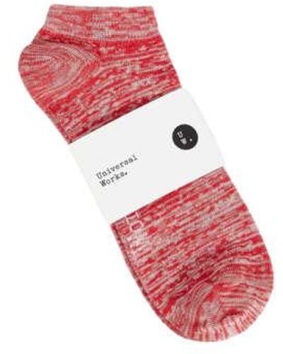 Universal Works Ankle Slub Sock 24773 4p M - Red