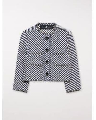 Luisa Cerano Two-tone Tweed Jacket Multi Uk 14 - Multicolour