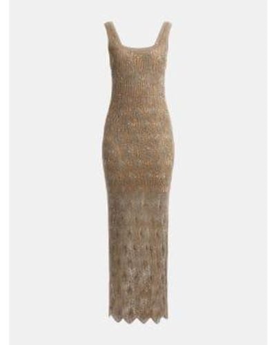 Guess Liza-Kleid mit quadratischem Ausschnitt – Wet Sand Multi - Natur