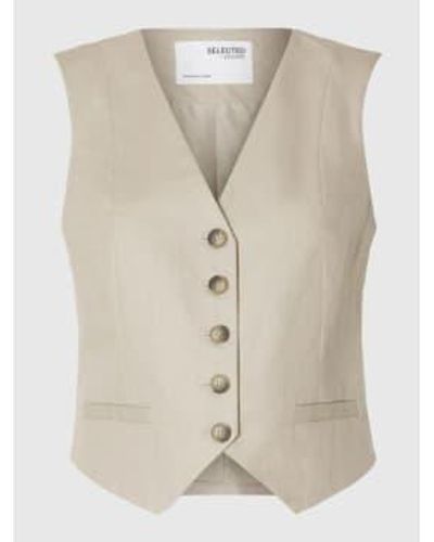 SELECTED Tania-sine Tailored Waistcoat Humus 34 - Natural