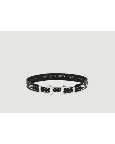 Herbert Frère Soeur Montorgueil Leather Belt With Studs - White