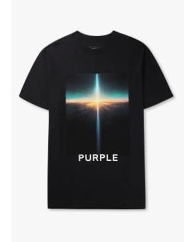 Purple Brand Brand Mens Textured Jersey Ss T Shirt In Black - Nero