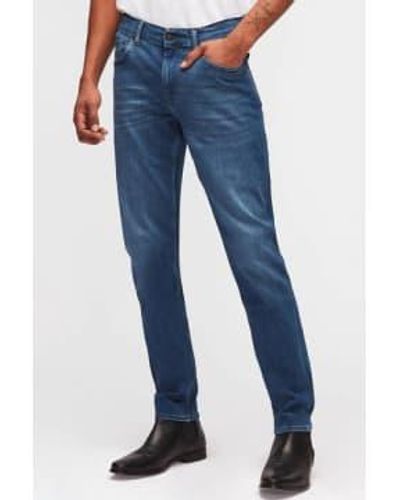 7 For All Mankind Slimmy Tapered Luxe Performance Plus Mid Jeans Ksmxa230bd 32w - Blue