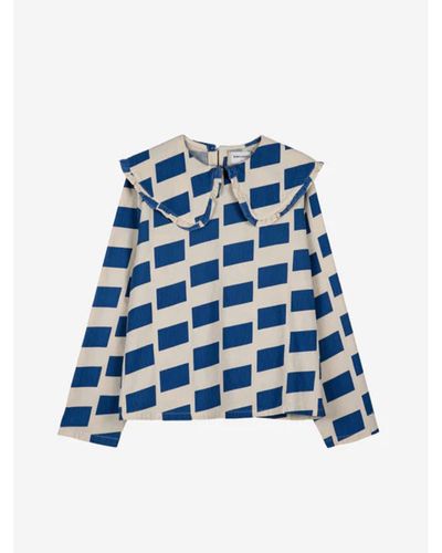 Bobo Choses Checkered Shirt In Blue Enamel