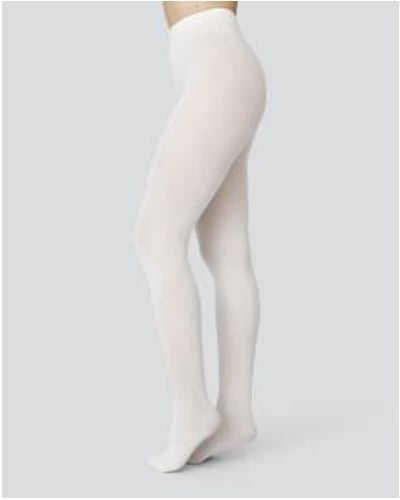 Swedish Stockings Olivia Premium Tights Ivory X-large - White