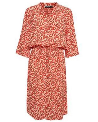 Soaked In Luxury Grenadine Blattdruck Zaya Kleid - Rot