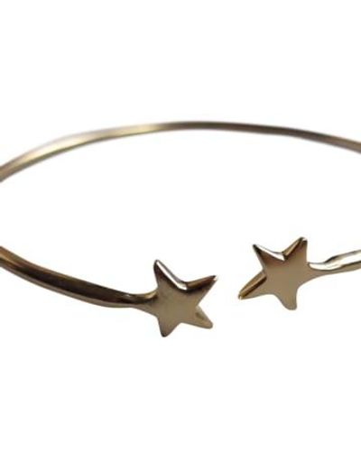 CollardManson Bracelet ouvert étoile en argent 925 plaqué or - Blanc