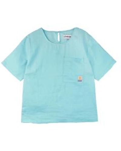 L.F.Markey T-shirt basique en lin - Bleu