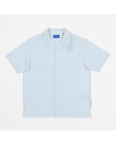 Jack & Jones Camisa texturizada a rayas en azul claro