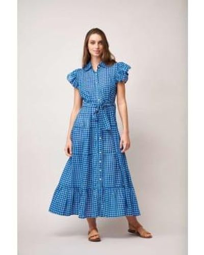 Dream Vérifiez la robe maxi d'été - Bleu